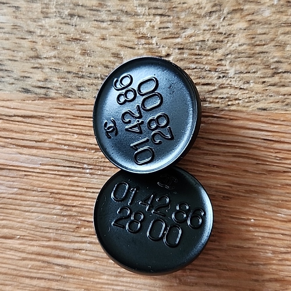 Chanel Black Numeric Buttons -Set Of 2 - image 1
